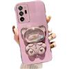 Rnrieyta Miagon Orso Specchio Cavalletto Custodia per Samsung Galaxy Note 20,Elettrolitico Sabbie Mobili Glitter Cover Morbida Sottile Silicone Protettiva Case con Specchio Stand Supporto