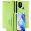 MOJIA Custodia per Motorola Moto G30/Moto G20/Moto G10, Resistente a Cadute e Graffi, Alta qualità PU Pelle Stile Portafoglio Cover Folio con Chiusura Magnetica. Light Green