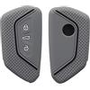 kwmobile Custodia Coprichiave Compatibile con VW Golf 8 con 3 tasti Cover - Copri Telecomando Chiave Auto - Copri Chiavi Macchina grigio / nero