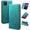 SUANDUCK per iPhone 11 Pro 5.8 Custodia Flip Pelle Magnetica Alta Qualità, Slot Carte Blocco RFID, Supporto Regolabile, Protezione Anticaduta 360°, Compatibile con Apple 11 Pro, Blu Verde