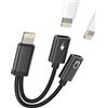 zoyuzan Lightning Jack Cuffiette Accessori Cavo Aux Cuffie Caricatore Auricolari Adattatore Sdoppiatore Caricabatterie Headphone Spinotto per Apple Iphone 14 13 12 11 Pro Max 7 8 Plus X SE XS XR per iPad Air