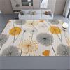 Generic Tappeto Fiori Dente di leone Semplicità Antiscivolo Lavabile Pelo Corto Pelo Corto, Morbido, per Salotto, Camera da Letto Giallo senape grigio Design Moderno e Elegante 140x200