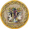 plastica 4 Sottotutto da 20 cm Decorato in Legno Rotondo sotto Bicchiere, Piatto, pentola Teste di Moro Giallo