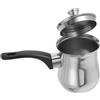 CONGARTENO 540ml Bricco con Coperchio in Acciaio Inox per Caffè Turco | Argento, Uso Familiare per Scaldare Latte, Facile Pulire, da Maneggiare e Versare
