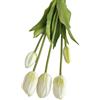 TIANHENGMart Tulipani artificiali realistici al tatto, in polietilene, 42 cm, per la decorazione di casa e giardino, confezione da 5 piante finte bianco/giallo/rosa/viola, per interni ed esterni, design realistico