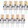 AGOTD Lampadina LED G4 12V 2W, 2700K Luce Calda, Sostituisce 20W Alogene, 200LM, 12V AC/DC, Non Dimmabile, Bulbo a Spina G4, 10 Pezzi