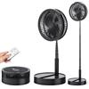LIPETY Oscillante Ventilatore a Piantana Silenzioso con Telecomando, 8.6 Portatile Pieghevole Tavolo/In piedi Ventilatore con 4 Velocità/Timer, 8000mAh USB Ricaricabile Fan per Camera da Letto Viaggio
