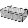 EasyByMall Cesto portaoggetti da appendere al comodino, regolabile, in ferro, 27 x 15 x 9 cm, mensola salvaspazio per letto a castello, nero bianco (nero)