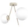 TopLight BOOMERANG APPLIQUE-PLAFONIERA 2 LUCI ATTACCO E27 SABBIA E VETRO BIANCO