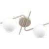 TopLight BOOMERANG APPLIQUE-PLAFONIERA 2 LUCI ATTACCO E27 SABBIA E VETRO BIANCO