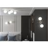 TopLight BOOMERANG APPLIQUE-PLAFONIERA 4 LUCI ATTACCO E27 SABBIA E VETRO BIANCO