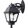 TopLight ALBA APPLIQUE CON LANTERNA INSTALLABILE SIA VERSO BASSO CHE ALTO 1 LUCE ATTACCO E27 NERO IP55