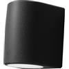 TopLight AOSTA APPLIQUE GRANDE 1 LUCE ATTACCO GX53 NERO IP55 LAMPADINA LED INCLUSA 10W 120° CCT 3000/4000/6500°K 1290 lm