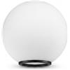 TopLight HOLLY SOLO VETRO BIANCO 1201 D.15 CM CON GHIERA METALLO NERA