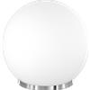 TopLight MARS LAMPADA DA TAVOLO MONTATURA CROMO VETRO BIANCO D.25 CM 1 LUCE ATTACCO E27