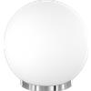 TopLight MARS LAMPADA DA TAVOLO PICCOLA MONTATURA CROMO VETRO BIANCO D.20 CM 1 LUCE ATTACCO E27