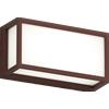 TopLight OSAKA APPLIQUE PLAFONIERA RETTANGOLARE PICCOLA 22CM 2 LUCI ATTACCO GX53 CORTEN IP54