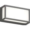 TopLight OSAKA APPLIQUE PLAFONIERA RETTANGOLARE PICCOLA 22CM 2 LUCI ATTACCO GX53 GRIGIO ANTRACITE IP54