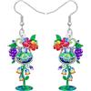 RAIDIN Acrilico Divertente Hawaiano Cocktail Tropicale Frutta Bevanda Vino Vetro Orecchini Pendenti per Donne Ragazze Farfalla Fiore Margarita Gioielli per Spiaggia Regali di Vacanza (Uva)
