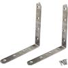 Zernnis Staffe angolari con connettore angolare (spessore 3 mm), in acciaio inox, a forma di L, con viti, 2 pezzi, 150 x 150 x 20 x 3 mm