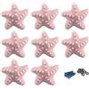 Zerniple Pomelli in ceramica rosa a forma di stella marina, Maniglie Cameretta per cassetti, armadietti, armadi (forniti con viti e spessori)
