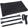 Gemi 100 pezzi Fascette Cavi, 200 x 12 mm Fascette Riutilizzabili Nylon Nero Regolabili con Gancio e Anello, Fascette per Cavi, Cable Management, Organizer