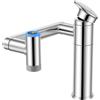 AOOSU Miscelatore Monocomando Bagno, 1080° Miscelatore Lavabo, Rubinetto Bagno Lavabo, con Temperature Display (Battery-Free), Rotating Washbasin, Tap Installazione Facile