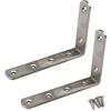 Zernnis Staffe angolari con connettore angolare (spessore 4 mm), in acciaio inox, a forma di L, con viti, 2 pezzi, 150 x 100 x 4 mm