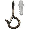Zerniple Ganci a forma di Q in bronzo a vite con fibbia di sicurezza per appendere luci vasi da fiori (20 pezzi)
