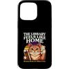 Library Cat Reading Book Lover Librarian Custodia per iPhone 15 Pro Max La biblioteca sembra che i libri di casa siano dove vivo