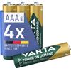 VARTA Pile AAA, ricaricabili, confezione da 4, Recharge Accu Phone, batteria ricaricabile, 800 mAh Ni-MH, pronte all'uso, adatte per telefoni cordless