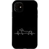 JustForDogLovers Custodia per iPhone 11 Amante dei cani con battito cardiaco bassotto