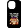 Library Cat Reading Book Lover Librarian Custodia per iPhone 15 Pro La biblioteca sembra che i libri di casa siano dove vivo