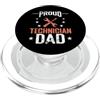 technician dad mechanic father tools pro Orgoglioso tecnico papà strumenti meccanico PopSockets PopGrip per MagSafe