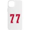 Uniform Number Sports Red DESIGN SUL DAV Custodia per iPhone 14 Plus Rosso Numero 77 Uniforme Numerata Squadra Sportivo