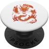 Chinese Zodiac Dragon Mythical Symbol Lu Drago Cinese Fuoco Zodiaco Mitico Simbolo Asiatico Arte PopSockets PopGrip Adesivo