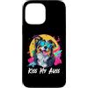 Funny Mini Aussie Mom Gifts T Shirts & H Custodia per iPhone 13 Pro Max Kiss My Auss Retro 80s 90s Black Australian Shepherd Lover