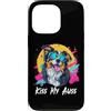 Funny Mini Aussie Mom Gifts T Shirts & H Custodia per iPhone 13 Pro Kiss My Auss Retro 80s 90s Black Australian Shepherd Lover