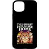Library Cat Reading Book Lover Librarian Custodia per iPhone 15 Plus La biblioteca sembra che i libri di casa siano dove vivo