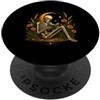 Eternal Reader Designs Scheletro Libro di Lettura Luna Fiori Dark Academia PopSockets PopGrip Adesivo