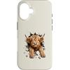 Rustic Cow Wall Club Custodia per iPhone 16 Simpatico design da parete con mucca delle Highland
