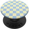Checkered Pretty Check Pattern Motivo a scacchi retrò a scacchi blu giallo burro PopSockets PopGrip Adesivo