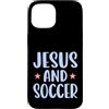Soccer Faith Creations Custodia per iPhone 15 Gesù E Calcio Cristiano Giocatore Fede Sport