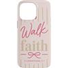 Faith & Purpose Christian Collective Custodia per iPhone 14 Pro Max Fede cristiana Scrittura Verso Camminare di fede Pink Bow