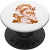 Chinese Zodiac Dragon Mythical Symbol Lu Drago Cinese Mistico Scuro Antico Simbolo Orientale Arte PopSockets PopGrip Adesivo