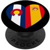 Spain Heritage Apparel Colorado e Spain United in Roots Cuore di Bandiera PopSockets PopGrip Adesivo