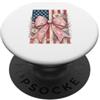 Liberty Bow Garden Patriottico Fiocco Rosa Floreale Bandiera Americana Daisy Flowers Design PopSockets PopGrip Adesivo