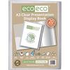 eco-eco Eco100 - Raccoglitore per presentazioni, formato A3, 50% riciclato, 20 tasche, trasparente, con buste in plastica