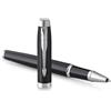Parker IM Penna Roller Nero Opaco con Puntale Cromato punta fine con inchiostro