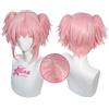 OSIAS Parrucca Madoka Magica Rosa Capelli Sintetici Corti Resistenti al Calore
